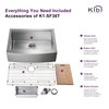 Kibi K1-SF36T, Undermount, Farmhouse/Apron Mount, Satin Finish K1-SF36T